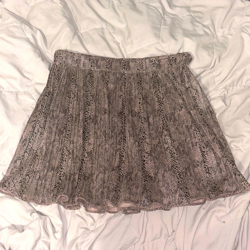 Snake Print Pleated Skirt w/ under shorts